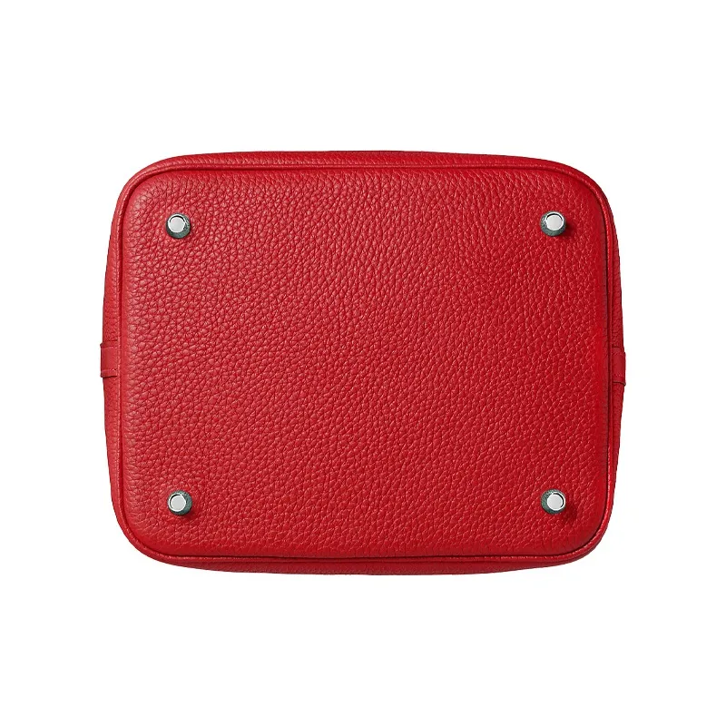 HERMES Picotin Cow Leather Basket Bag Handbag Bucket Bag Women's Casaque Chili Red-3