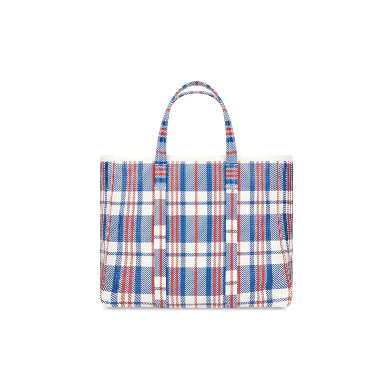 Balenciaga Barbes Lambskin Tote Bag Shopping Bag Handbag Crossbody Bag Medium Size Unisex Blue/Red-1