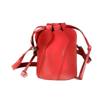 Chloe Leather Bucket Bags Shoulder Bag Crossbody Bag Women's Red