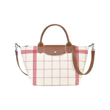 LONGCHAMP Le Pliage Torchon Canvas Dumpling Bag, Crossbody Handbag Trumpets Women's White