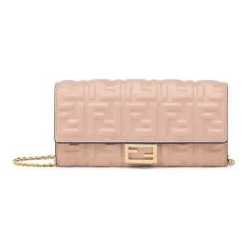 FENDI Baguette Leather Shoulder Bag Women's Candy Color