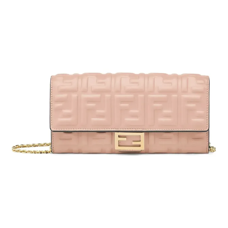 FENDI Baguette Leather Shoulder Bag Women's Candy Color-0