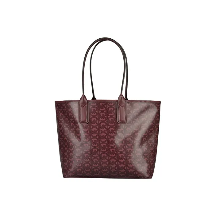 MICHAEL KORS Jodie Canvas Tote Bag Shopping Bag Handbag Shoulder Bag Women's Berry Red-1