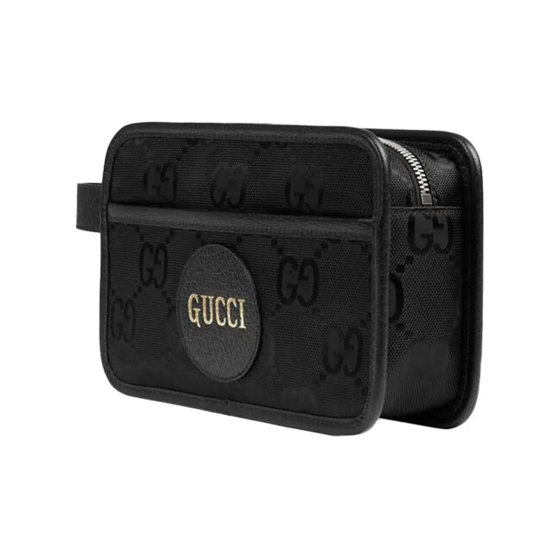 GUCCI Off The Grid Leather Nylon Hybrid Makeup Bags Clutches Unisex Black-1