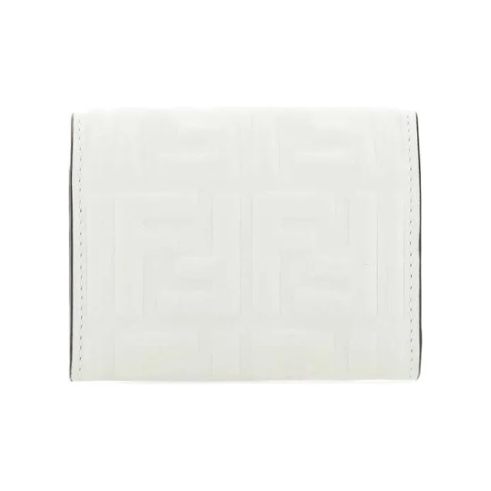 FENDI Baguette Nappa Leather Baguette Bag Wallet Card Holder Women's White-2
