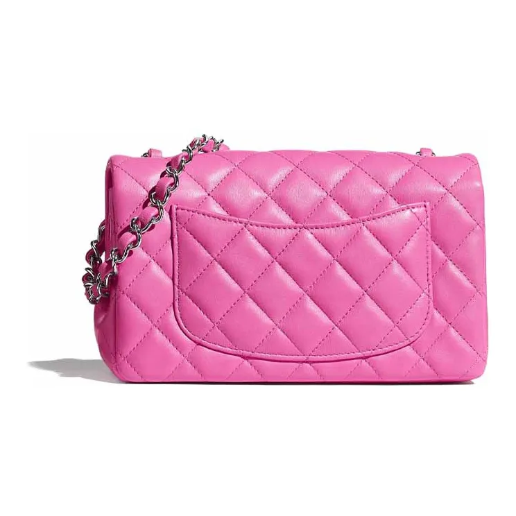 CHANEL Lambskin Crossbody Bag, Shoulder Bag Mini Women's Neon Pink Red-1