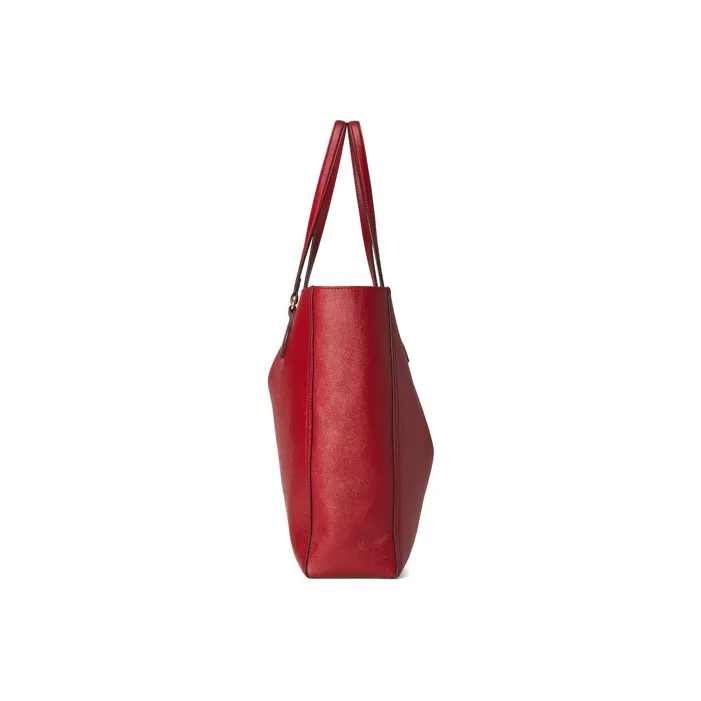 GUCCI Leather Tote Bag Shopping Bag Shoulder Bag Handbag Medium Size Women's Red-2
