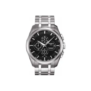 TISSOT Kutu Collection Mechanical Movement Men's Watch 43mm Black Dial Stainless Steel Watch Case Steel Strap