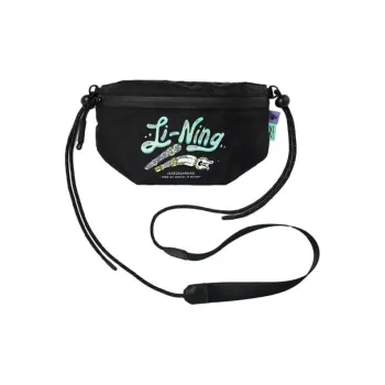 LiNing Steven Harrington Collaboration Sports Trendy Zip Closure Fabric Crossbody Bag Unisex Black