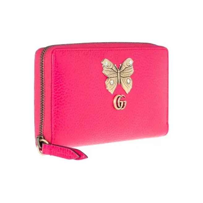 GUCCI Leather Wallet Regular Women's Rose Red-1