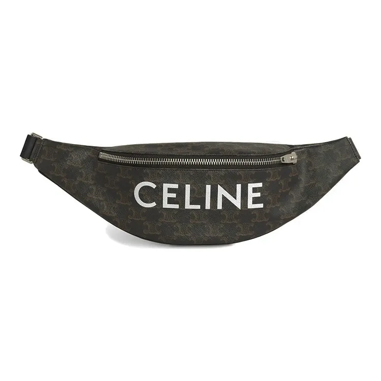CELINE TriompheCANVAS Leather Shoulder Bag Crossbody Bag Sling Bag Fanny Pack Regular Men's Army Green-0