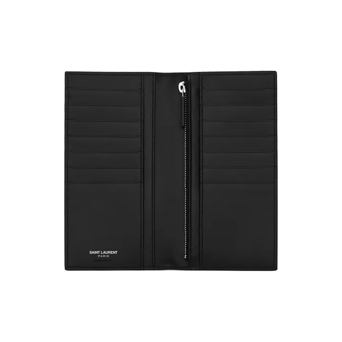 SAINT LAURENT Monogram Smooth Finish Calfskin Wallet Tubas Men's Black-3