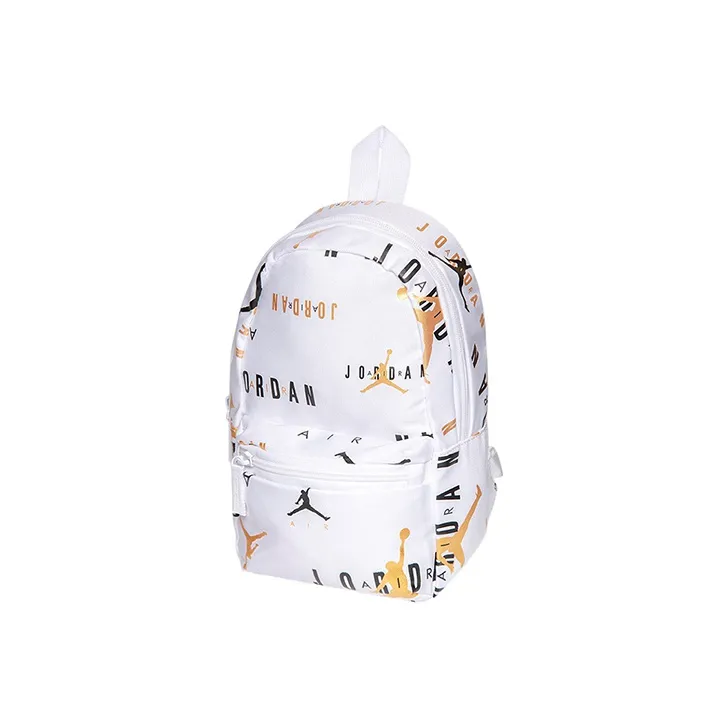 Jordan Polyester Backpack Small Size Unisex White Gold-1