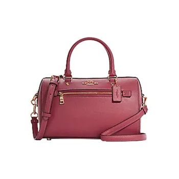 COACH Rowan Leather Handbag Shoulder Bag Crossbody Bag Medium Size Women's Strawberry Red