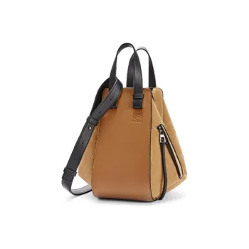 LOEWE Hammock Pebbled Cow Leather Hammock Bag Shoulder Bag Crossbody Bag Handbag Small Size Women's Brown