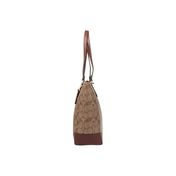 COACH PVC Tote Medium Size Women's Dark Brown & Brown Monogram-3
