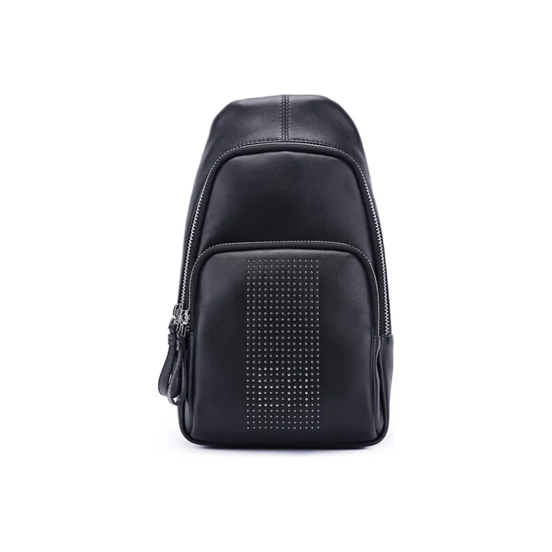 ELLE HOMME Cow Leather Crossbody Bags Sling Bags Regular Men's Black-0