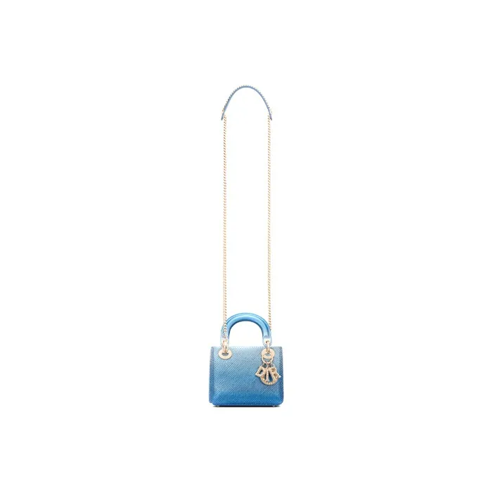 DIOR Lady Dior Sheepskin Shoulder Bag, Crossbody Bag, Handbag Mini Women's Gradient Blue-3