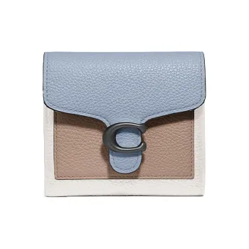 COACH Tabby Leather Clutch Envelope Bag Coin Purse Wallet Women's Blue