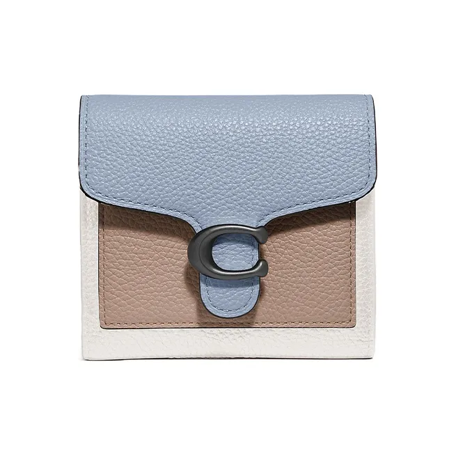 COACH Tabby Leather Clutch Envelope Bag Coin Purse Wallet Women's Blue-0