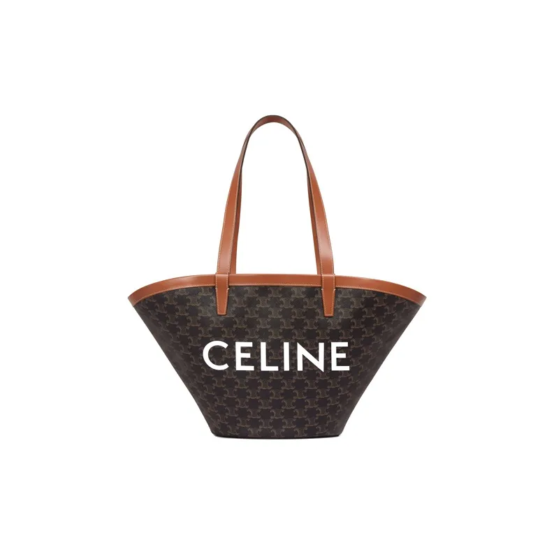 CELINE Couffin Cow Leather Tote Bag, Shopping Bag, Basket Bag, Handbag, One Shoulder Handbag Medium Size Women's Tawny-0