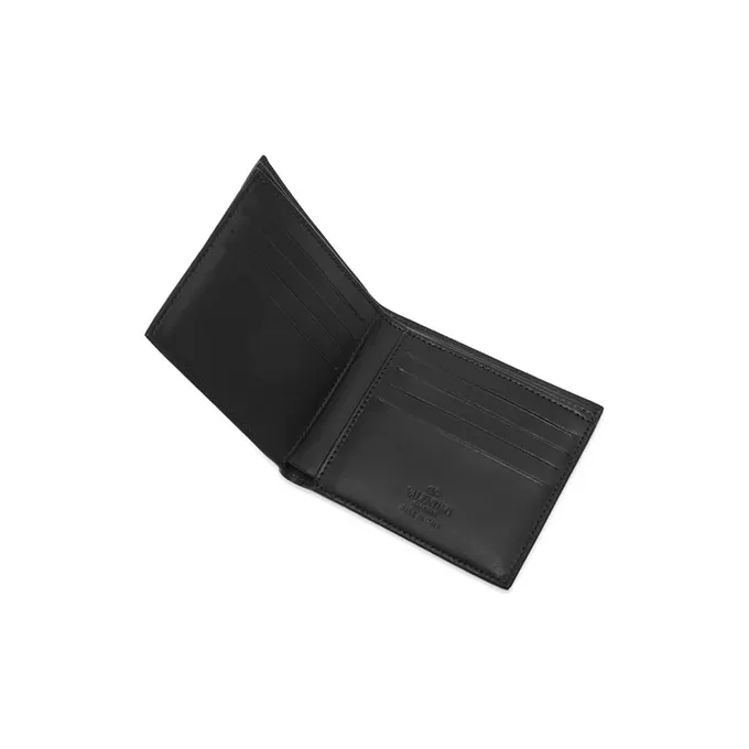 Valentino Luggage Collection Leather Wallet Unisex Black-2