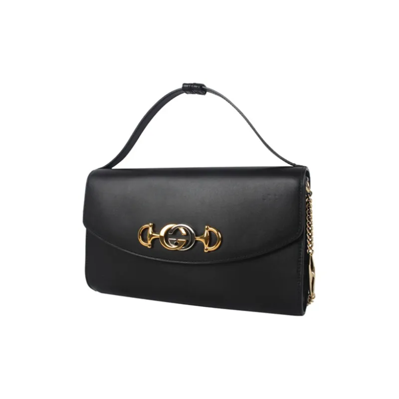GUCCI Zumi Cow Leather One Shoulder Handbag Small Size Women's Black-1