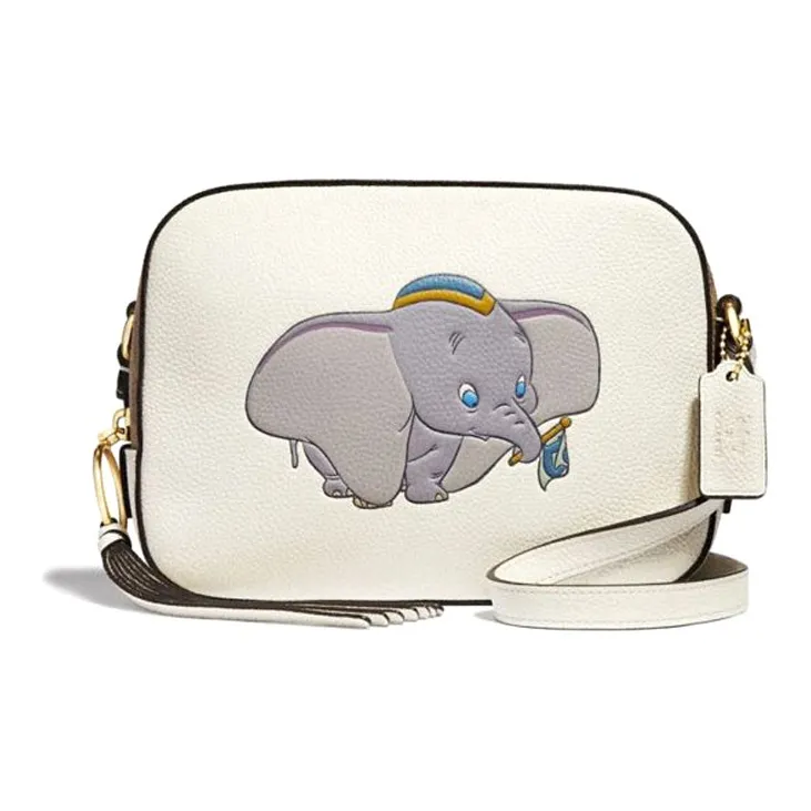 COACH Disney Collaboration Leather Small Square Bag Camera Bag Shoulder Bag Crossbody Bag Medium Size Women's Ecru-0