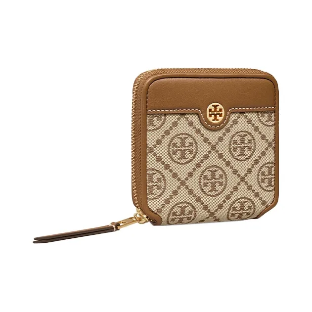 TORY BURCH T Monogram Cow Leather Wallet Women's Hazelnuts Brown-2