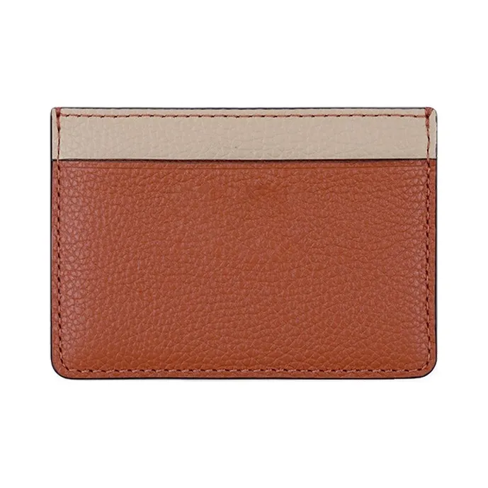 COACH Card Case Leather Card Clip Card Holder Mini Women's Orange & White Multicolor-4
