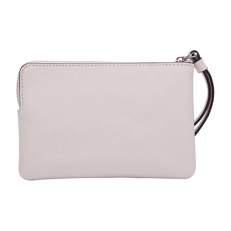 COACH Pac-Man Collaboration Corner Zip Leather Wrist Bags Clutches Small Size Women's Chalk White-3