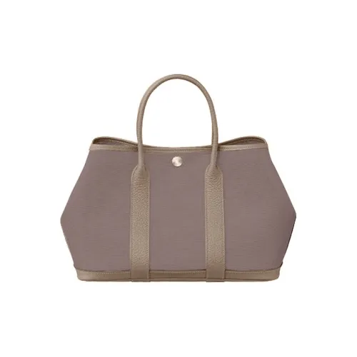 HERMES Garden Canvas With Leather Canvas Bag Handbags Women's Etoupe/Beige De Weimar Elephant Gray/Weimar Dog Beige
