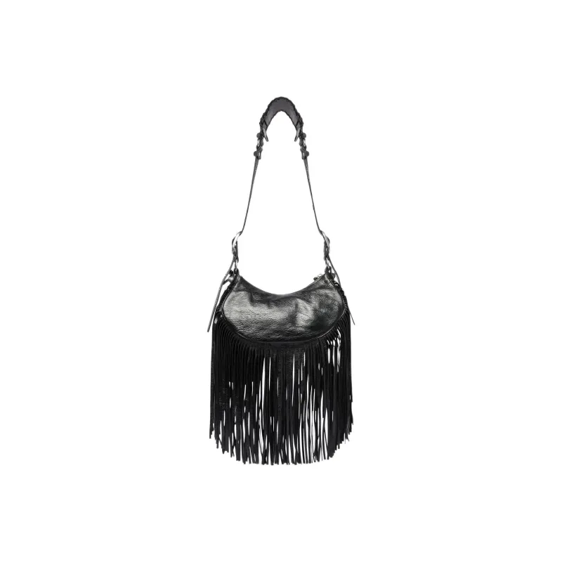 Balenciaga Lambskin Handbag, Shoulder Bag Trumpets Women's Black-1