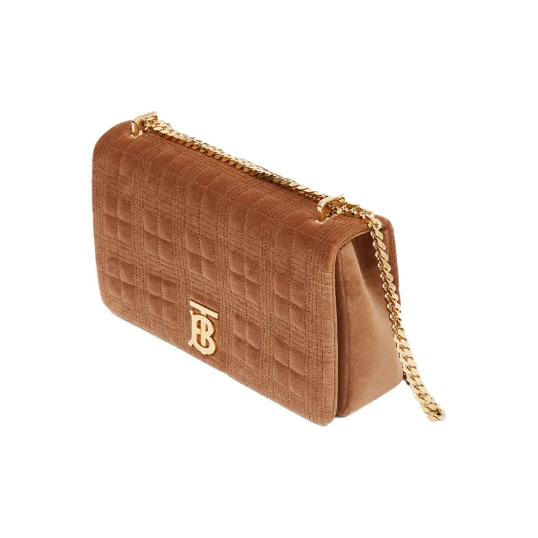 Burberry Lola Lola Bag Velour Shoulder Bag Crossbody Bag Medium Size Women's Tawny-1