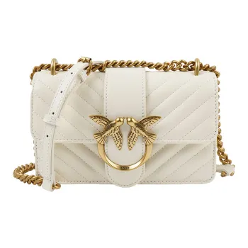 PINKO Quilt Sheepskin Flying Bird Swallow Bag Shoulder Bag Crossbody Bag Mini Women's White