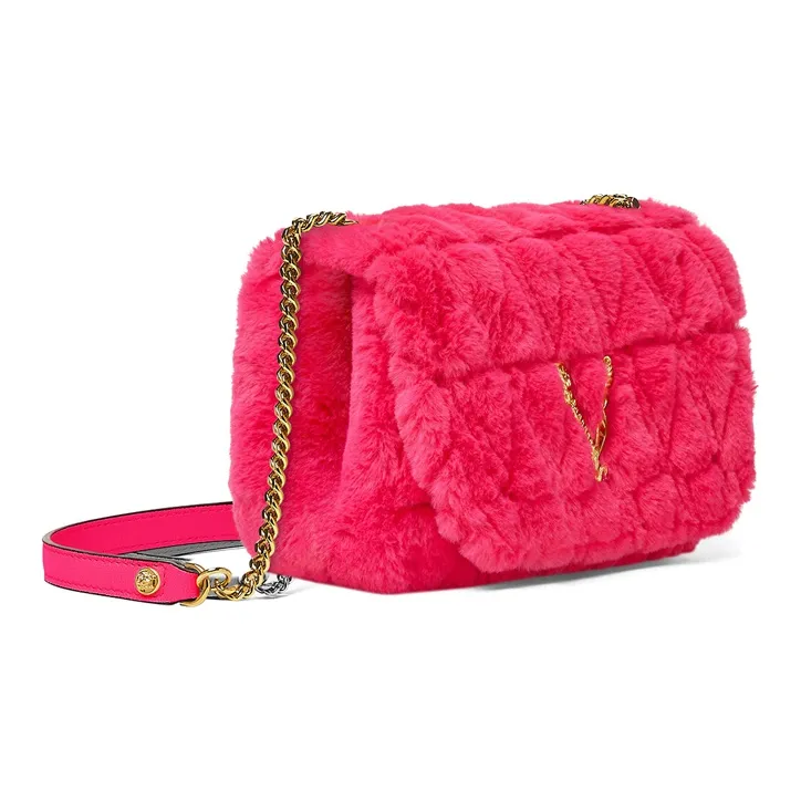 VERSACE Polyester Handbag Shoulder Bag Crossbody Bag Women's Pink-1