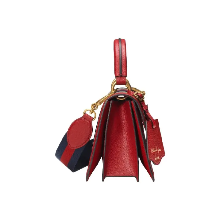 GUCCI Queen Margaret Canvas With Leather Canvas Bag Shoulder Bag Crossbody Bag Handbag Women's Ebony/Red-3