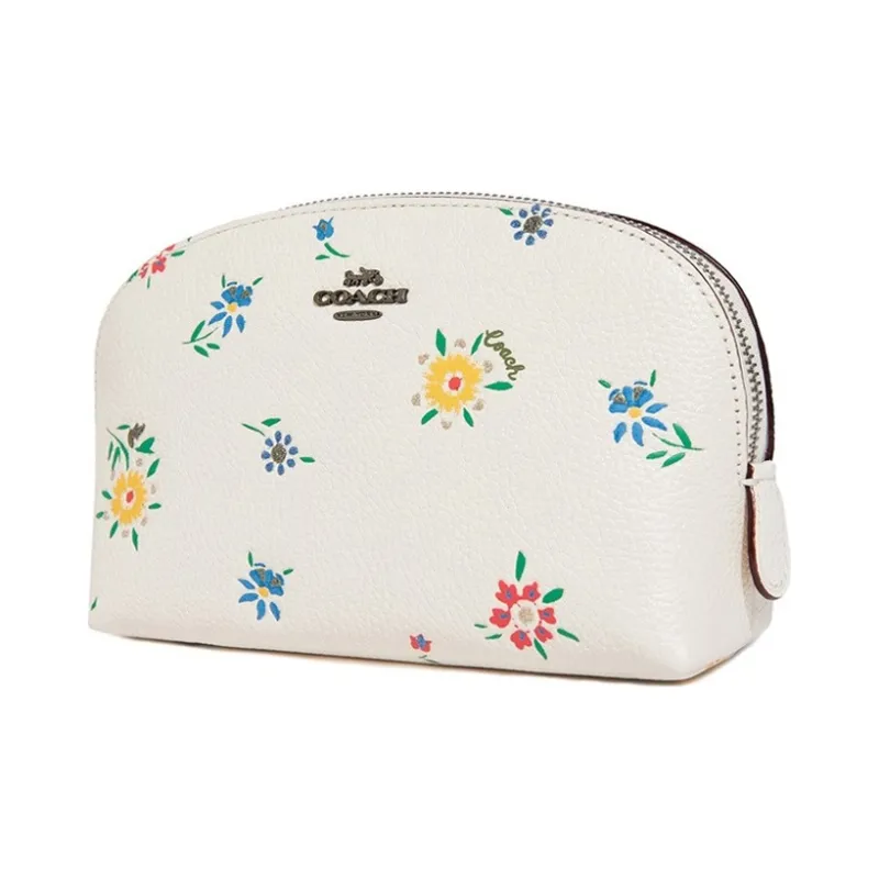 COACH Leather Makeup Bag, Toiletry Bag Trumpets Women's White-1