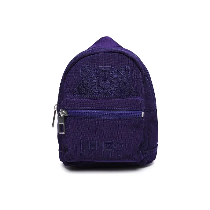 KENZO Embroidered Fabric Backpack Small Size Men's Eggplant Purple-0