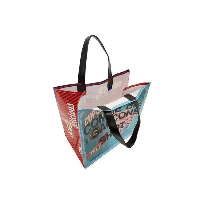 CDG Synthetic Leather Tote Bag Shopping Bag Handbag Women's Blue-1