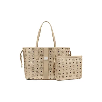MCM Reversible Liz Shopper Visetos Medium Beige