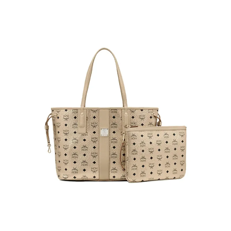MCM Reversible Liz Shopper Visetos Medium Beige-0