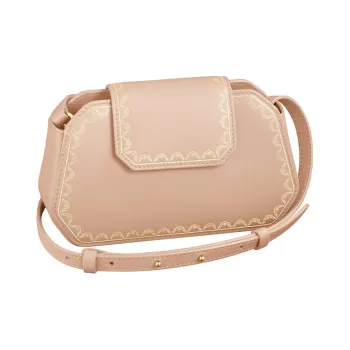 CARTIER GUIRLANDE Calfskin Shoulder Bag Crossbody Bag Extra Mini Women's Beige Pink