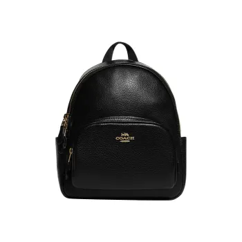 COACH Court Fabric Leather Backpack Small Size Women's Black