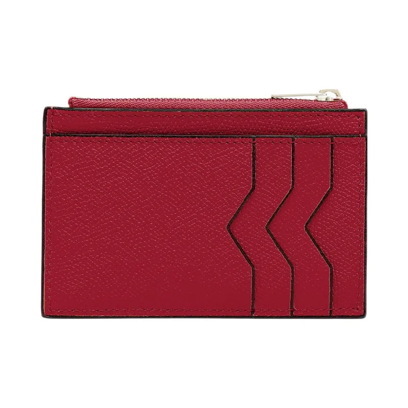 Valextra Cow Leather Coin Purse Women's Red-1