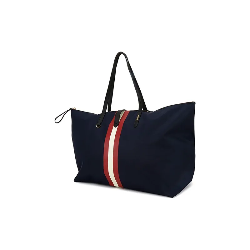 BALLY Nylon Tote Bag Shopping Bag Travel Bag Large Size Men's Dark Blue-2