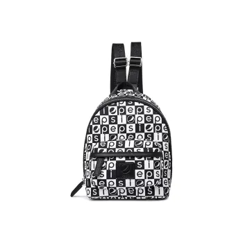 Pepsi Polyester Cotton Blend Backpack Regular Women's Black White