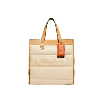 COACH Field Leather Tote Bag, Shopping Bag, Crossbody Bag, Handbag Tubas Women's Ivory