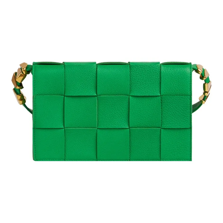 Bottega Veneta CASSETTE Cow Leather Tofu Bag, Camera Bag, Shoulder Bag, Crossbody Bag Unisex Parrot Green-0