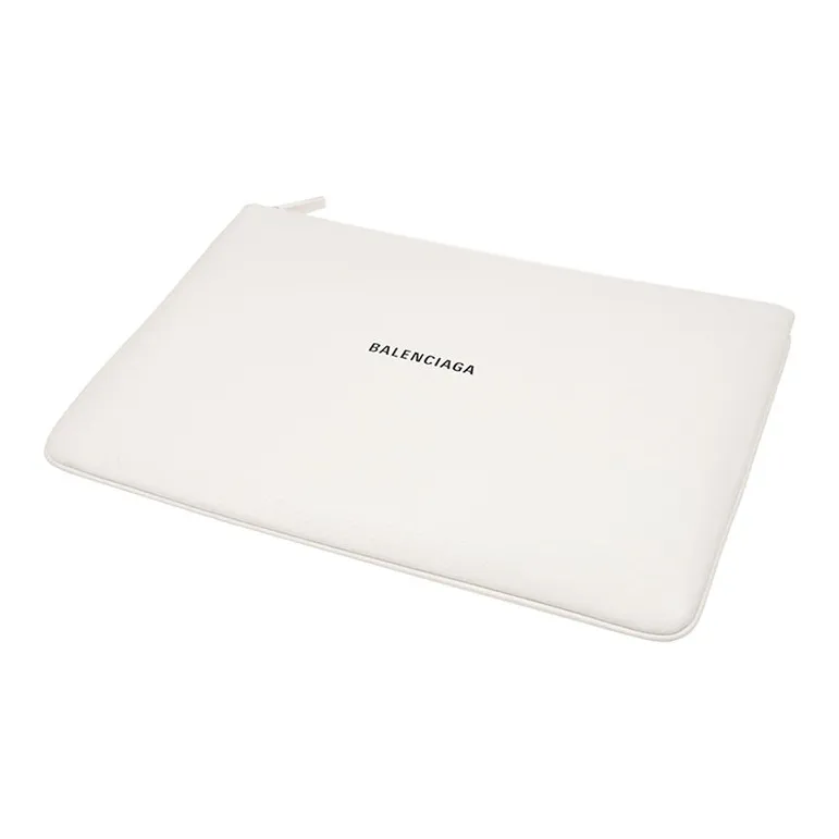 Balenciaga Leather Clutch Regular Women's White-2